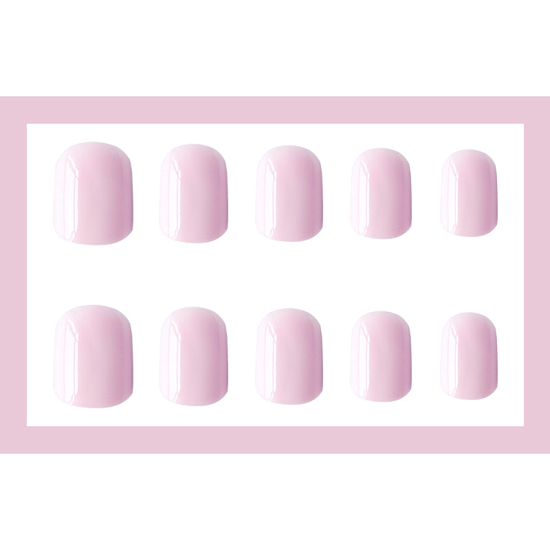 24 pièces Short Square Minimalist Fashion Nail Polish Set en couleur rose Pure Desire. Longue Pr