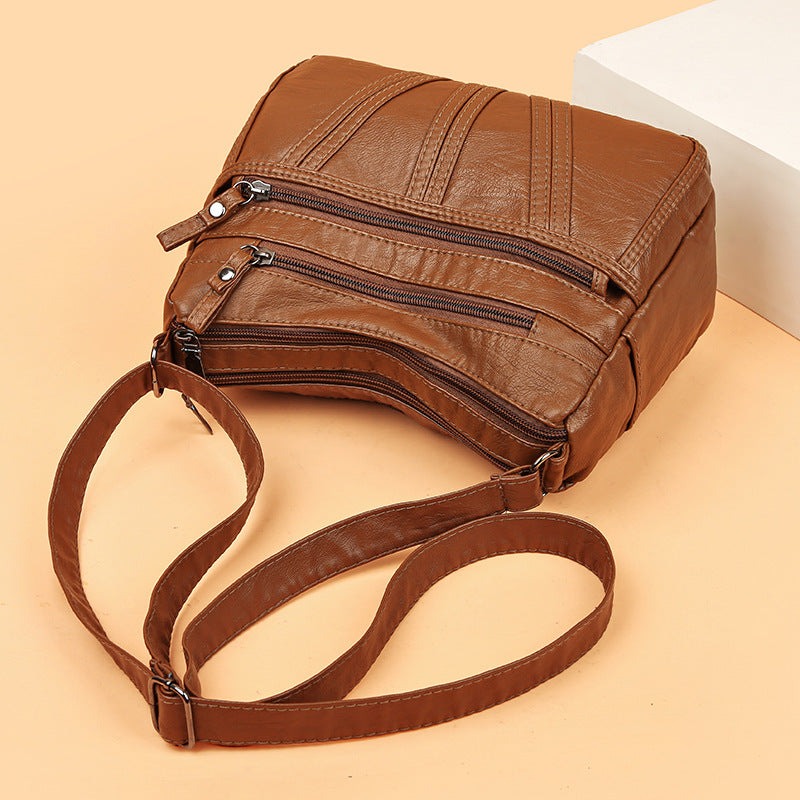 Sac transversal en cuir doux et lavé