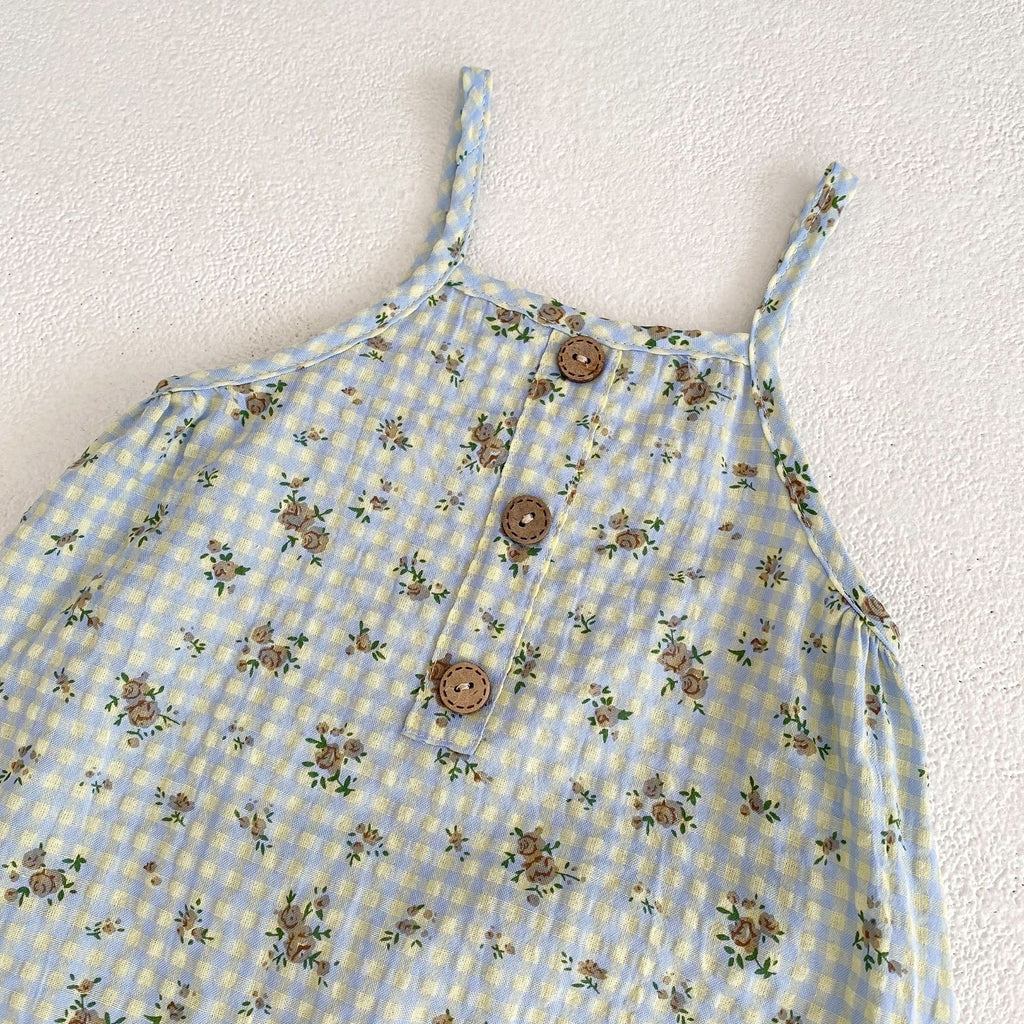 Personnalité Plaid Imprimé Suspendeurs Fleurs Vêtements de travail Pantalons