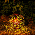 Lanterne portable en fer brut Lampe à suspension solaire