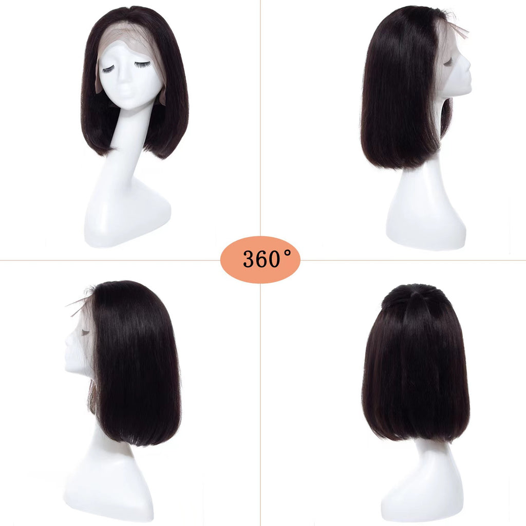 134 Dentelle avant Bobo Bobhaircut Couleur naturelle cheveux humains pleins