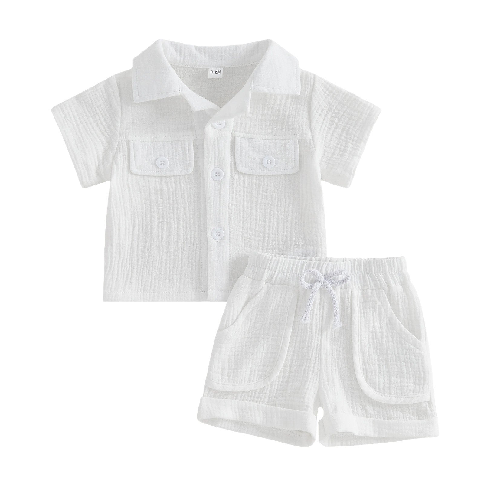 Shorts à manches courtes Set de lapel Ensemble de deux pièces