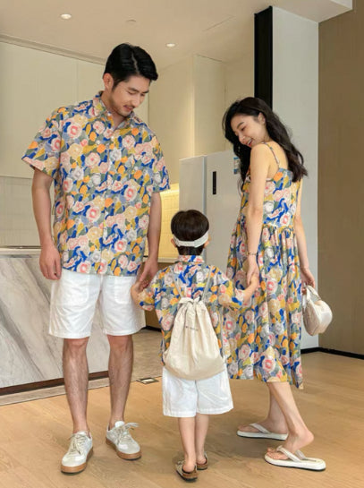 Dopamine Seaside Tyndall-Effect Jupe avec imprimé Parent-enfant assorti