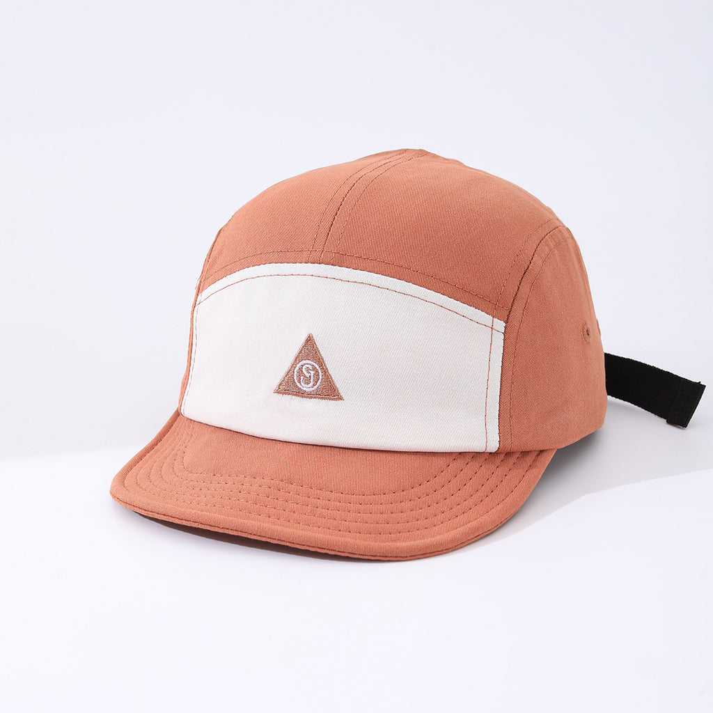 Men's Patchwork Adjustable Triangular Lettered Flat Brim Sunshade Quick Dry Soft Top Visor