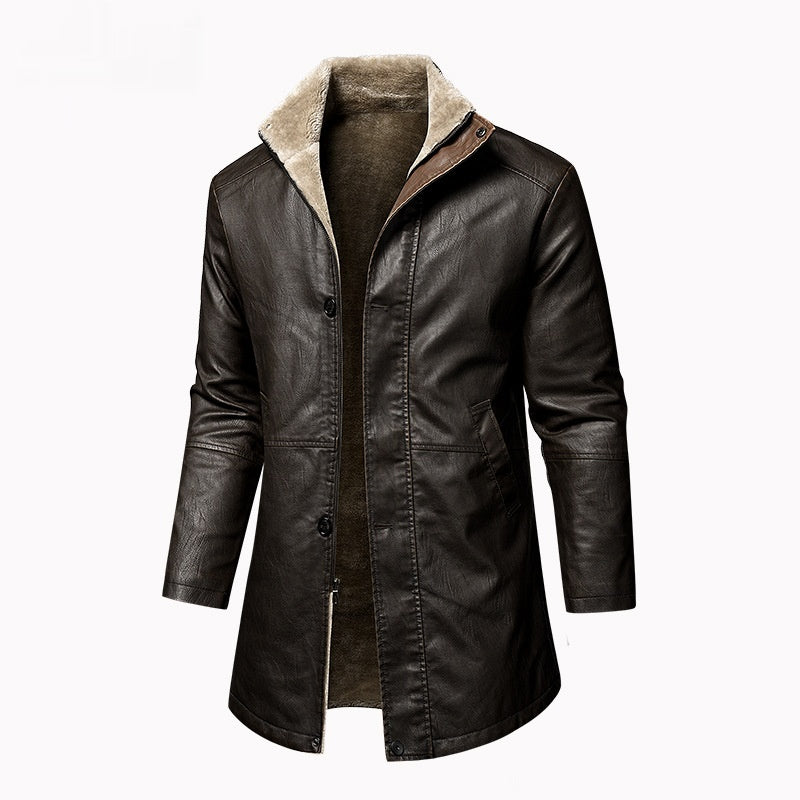 Cuir Homme Extended Plus Taille Manteau en Cuir PU Homme