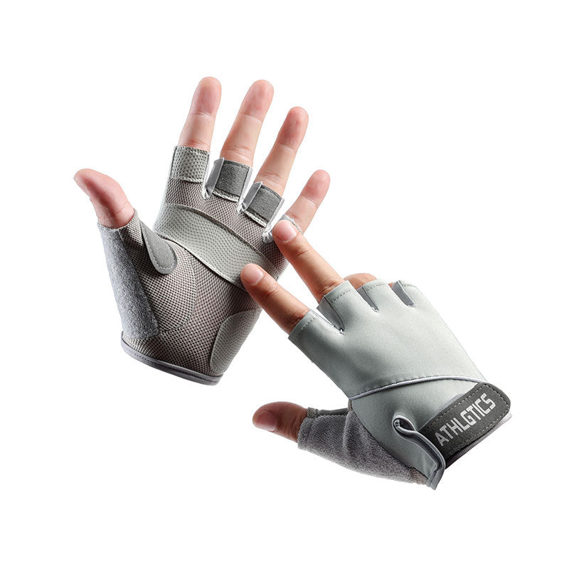 Cyclisme Fitness en plein air demi-doigt Protection solaire Pêche Gants minces en soie de glace