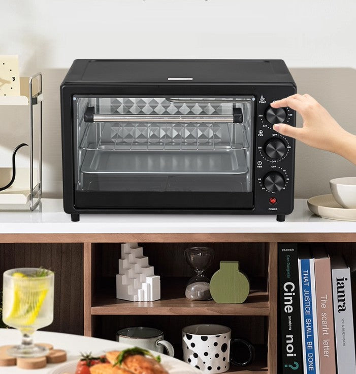 22L Electric Oven Grill Countertop Mini Toaster Pizza Oven with Temp Timer
