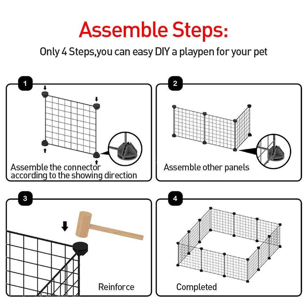 12 Panneaux Pet Dog Playpen Puppy Rabbits Jouer Pen fil métallique Run Cage Crate Fence