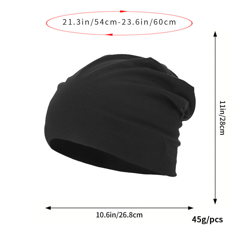 Toute la saison, polyvalent Solide-couleur Slouchy Bonnet avec un design enroulé