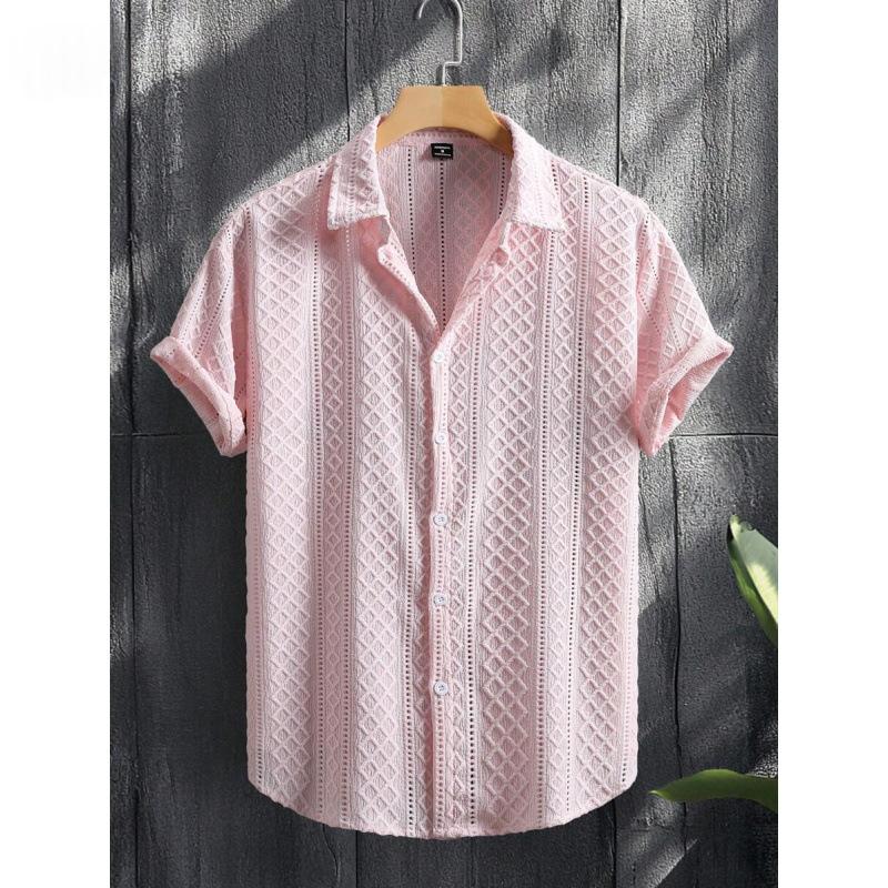 Chemise à manches à bouton occasionnel