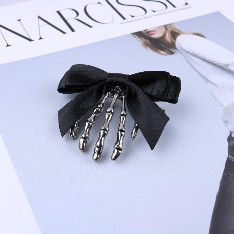 Personnalité Bow Crâne Ghost Main Griffe épingle à cheveux Headdress Retro Duckbill