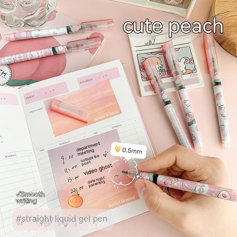 Stylo à gel à séchage rapide en boîte de dessin animé droit-liquide