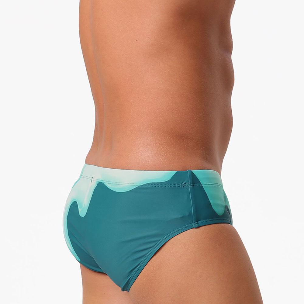 Gradient flowing-print Triangle Swim Trunks Modeable