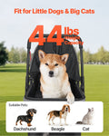 Poussette pour chien pliable 4 roues Poussette pour chien de voyage Poignée réversible jusqu'à 44lbs