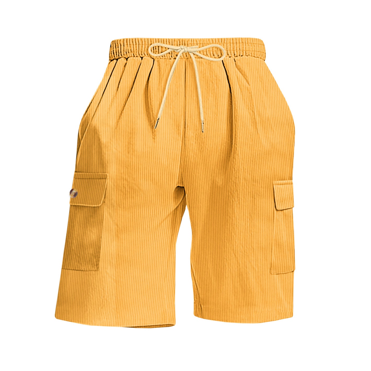 Été Corduroy Multi-Pocket Cinq points Short sport homme Dentelle-Up Casual Voiture de couleur solide