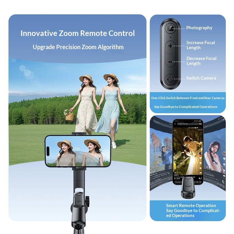 Quatre Corner Live Streaming Selfie Stick avec la lumière de remplissage intégrée et le téléphone debout étage