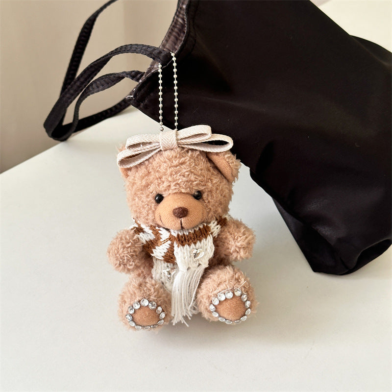 Mignon Bow-Tie Brown Panda Plush Doll Pendentif