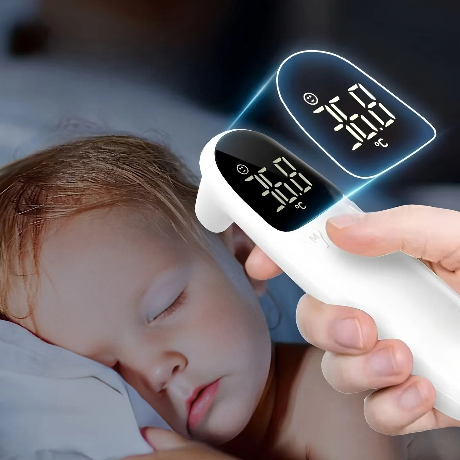 Thermomètre du corps médical Compteur de température multifonctions Accueil Sans contact pour la fièvre infantile