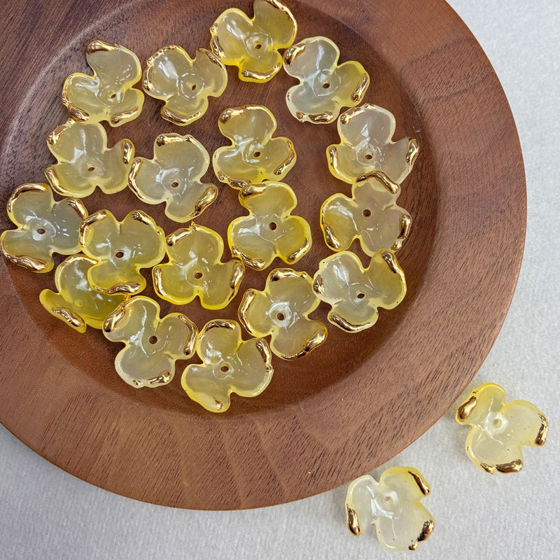 Charms de Clover Acrylique 3-Petal doré