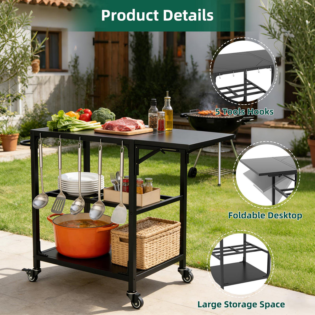 Table de grill extérieur pour Big Green Egg Style BBQ