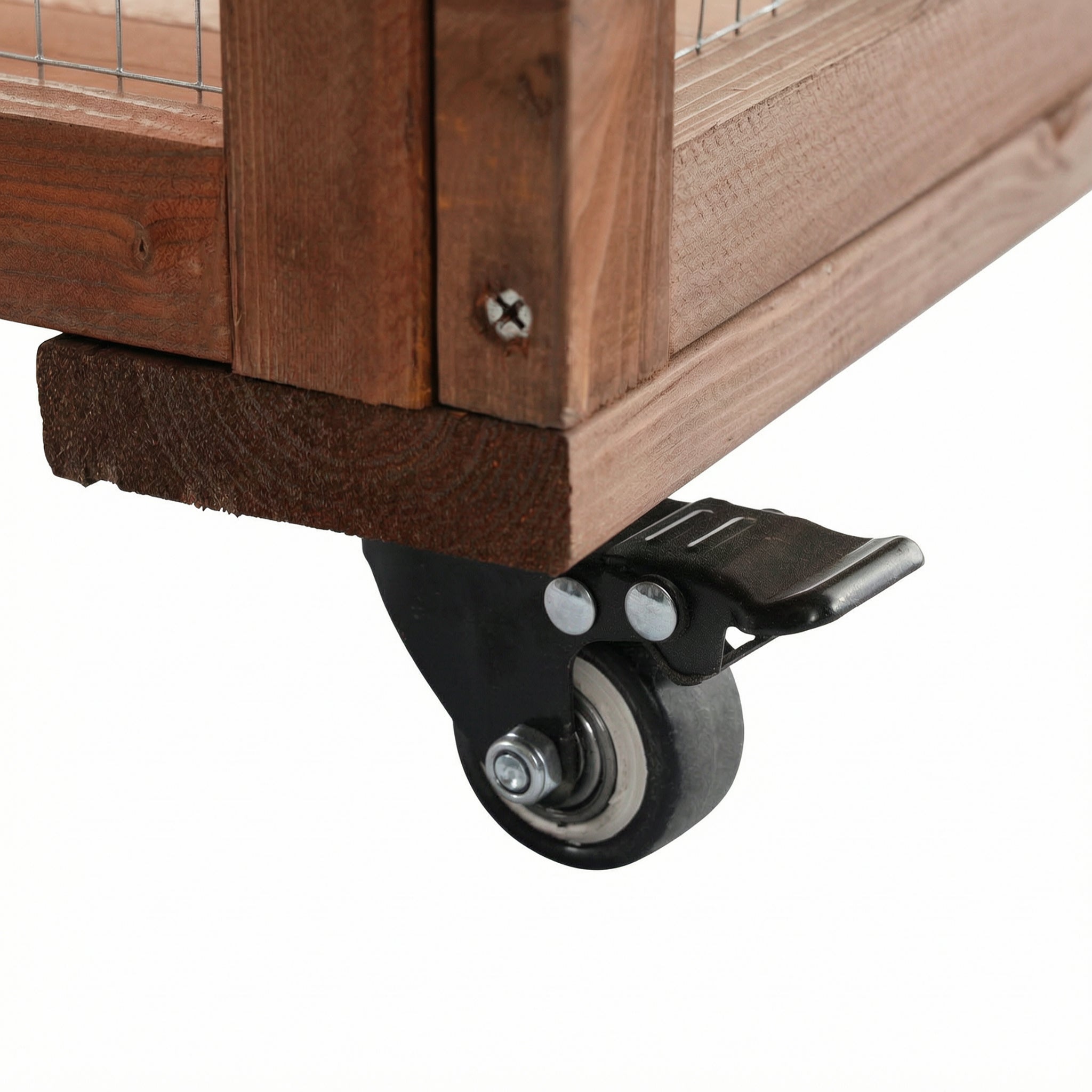 Grande enceinte extérieure en bois de 2 étages sur roues verrouillables