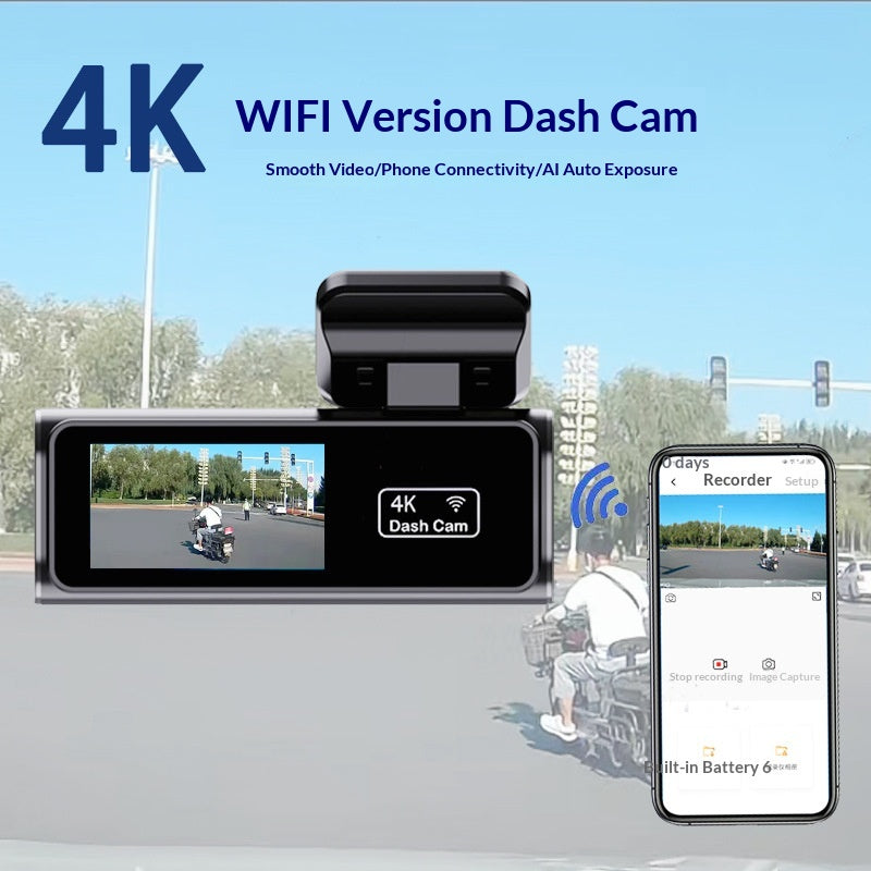 CAR DVR compatible WIFI avec un écran de 197 pouces pour la connectivité de téléphone mobile