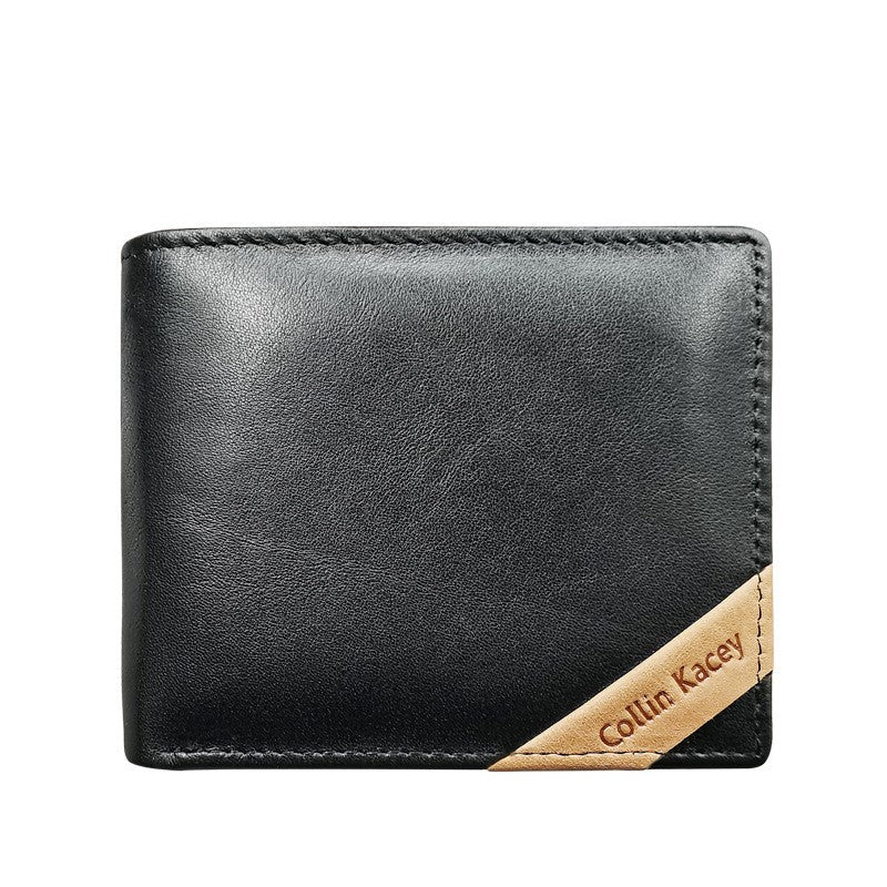 Courte mode de portefeuille pour hommes Cowhide