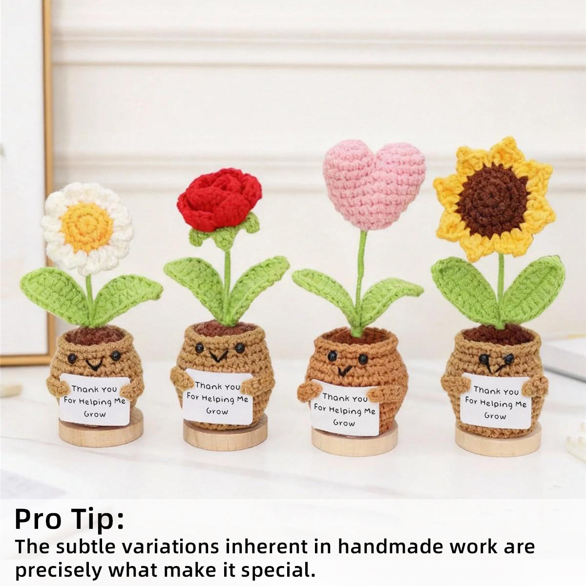 Crochet fait main assortis joliment poté ornements de fleurs