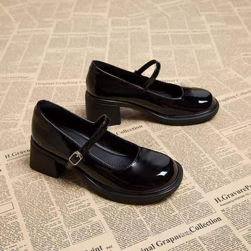 Rétro Mary Jane Femmes Chaussures en cuir