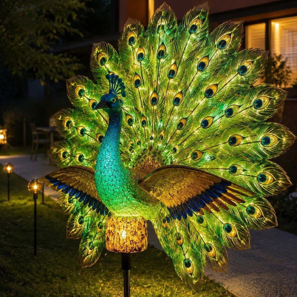 Produit Solar Peacock Garden Sculpture