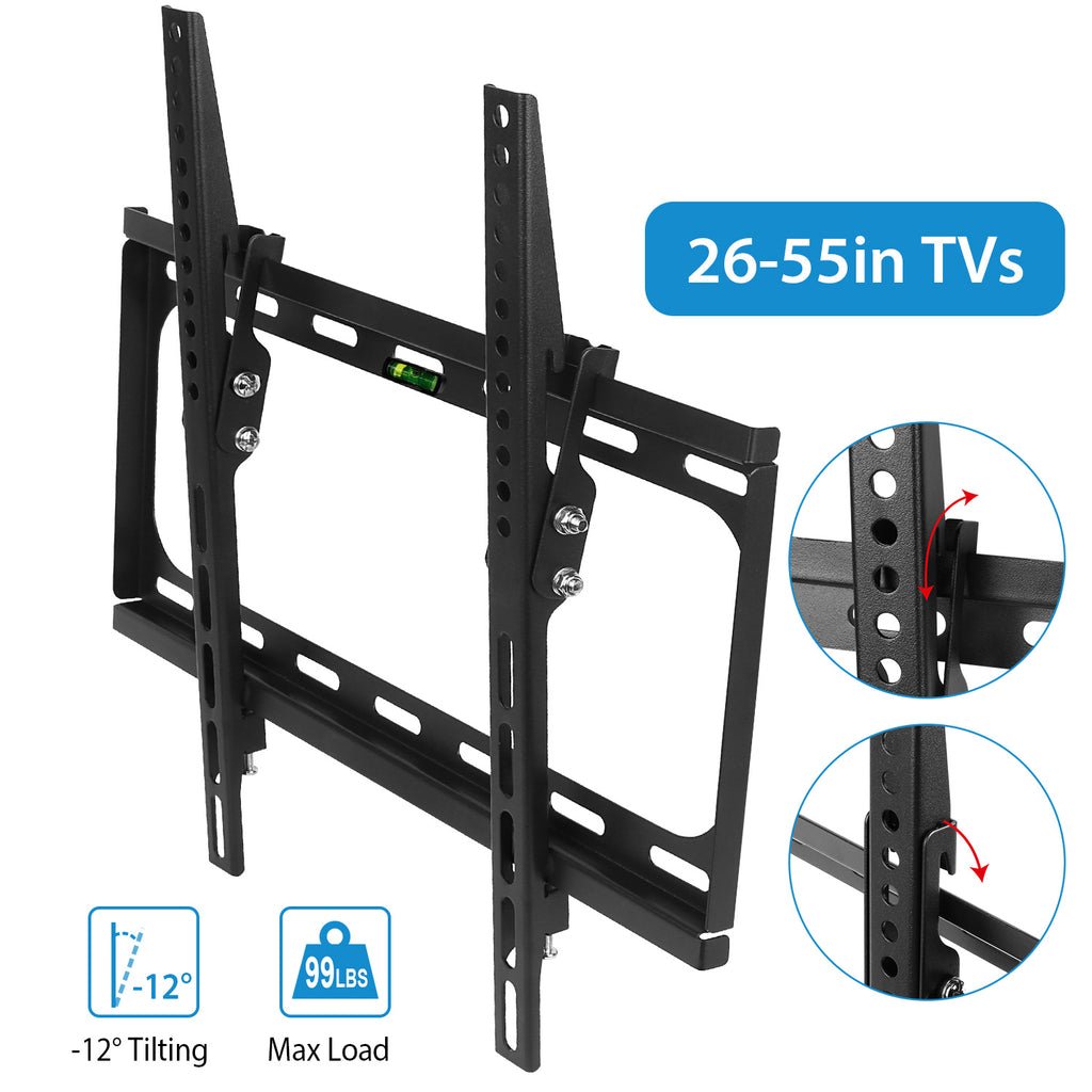 Support mural 1Pc TV Tilt Double bras Support TV VESA 400x400mm maximum pour les téléviseurs 26-55in