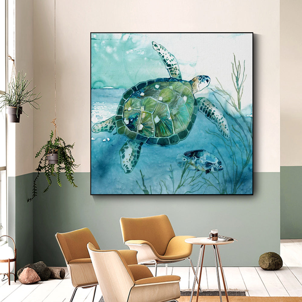 Peinture en toile de tortue Affiche d'art murale