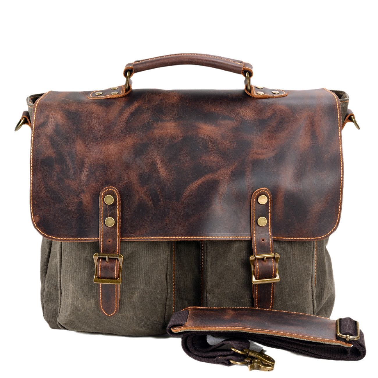 Sac à main imperméable à toile pointure en cuir
