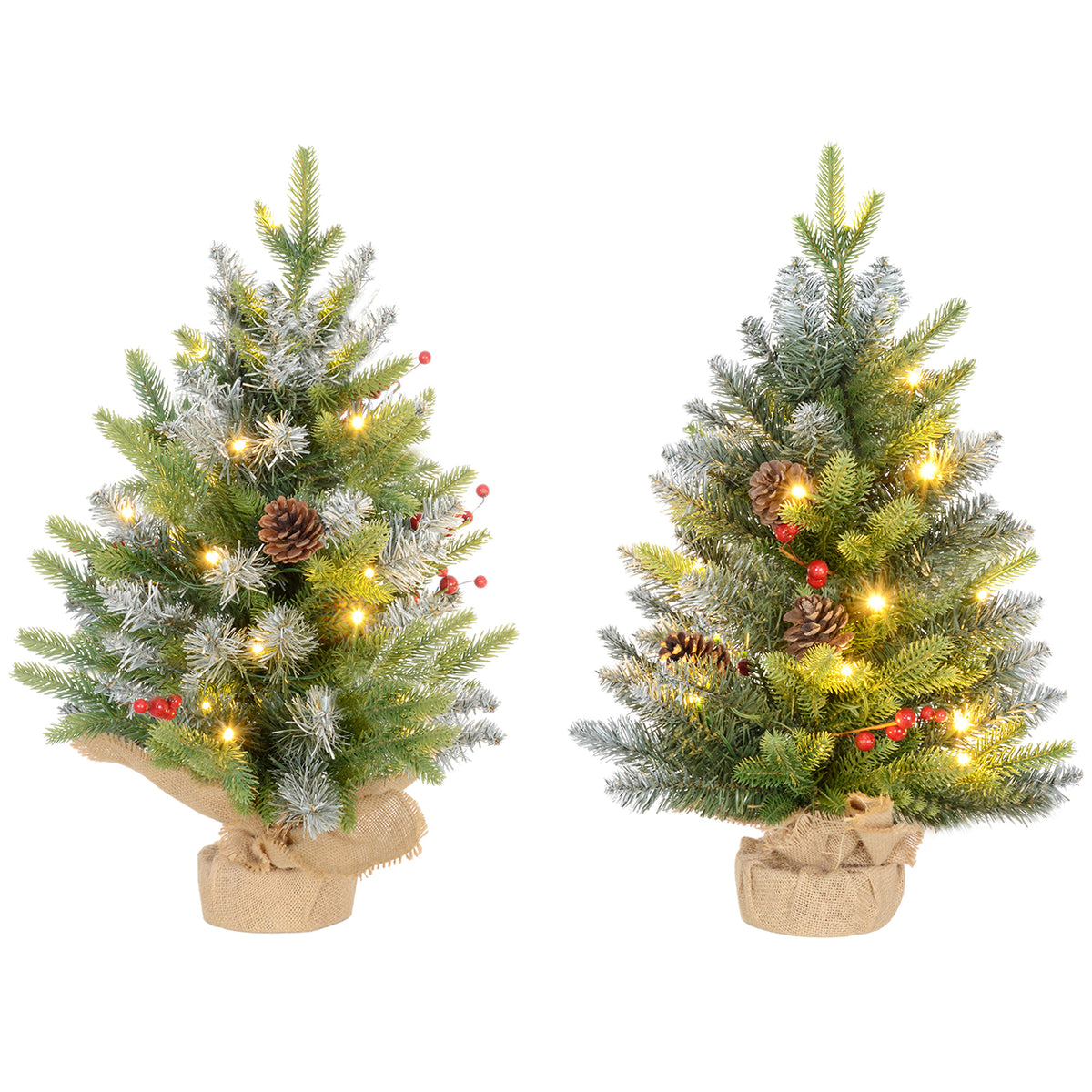 Ensemble de deux arbres de Noël de 2 pieds