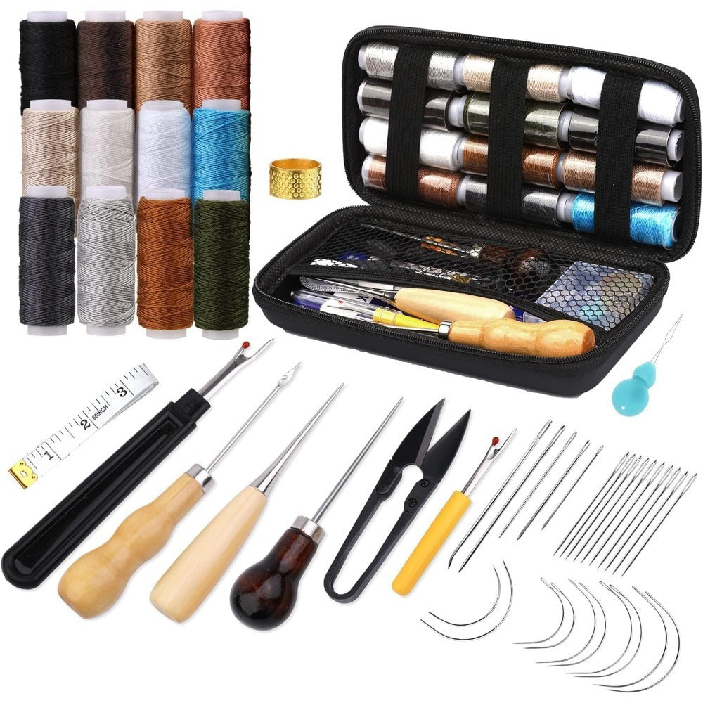 Kit de couture en cuir: Ensemble complet avec 25 aiguilles