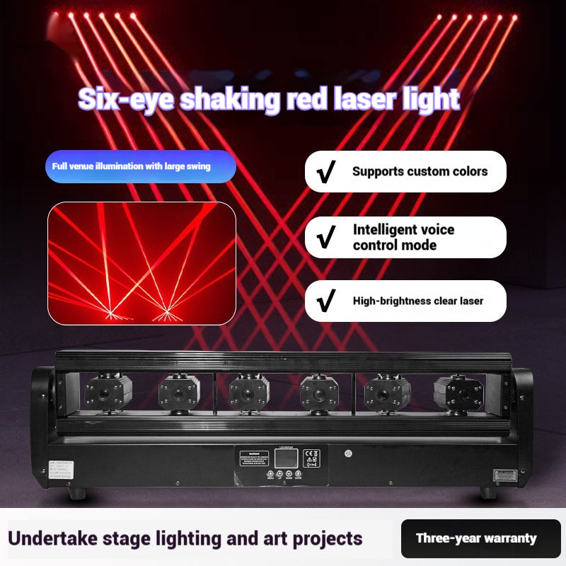 Lampe laser à double élingue à six yeux pleine couleur