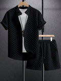 Chemise à manches courtes Jacquard pour hommes