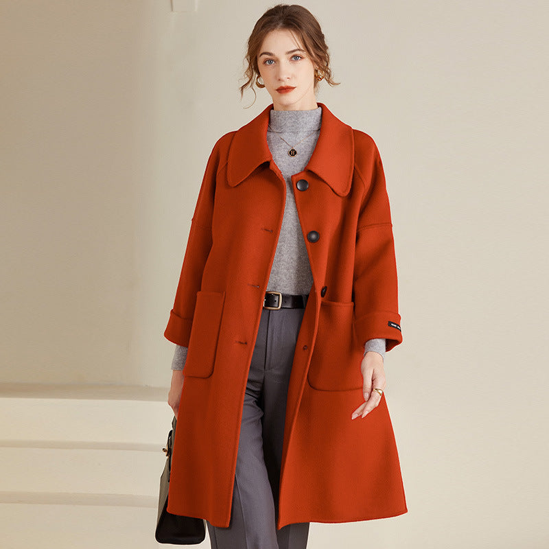 Manteau de laine double-brass - Vêtements de dessus classiques pour femmes