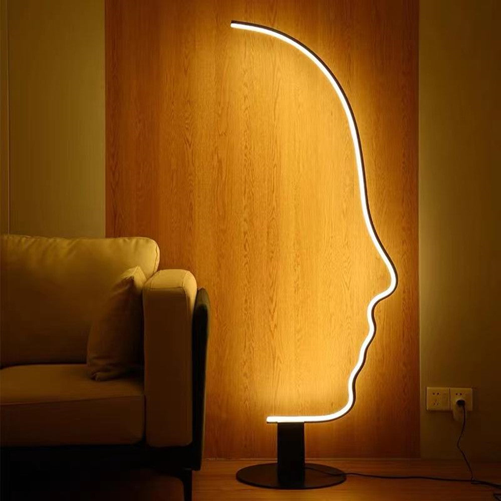 Nordic Art Face Floor Lampe Designer Chambre à coucher étude