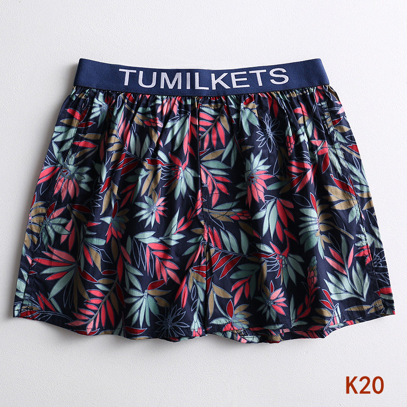 Short de boxeur imprimé homme Short de boxeur à la maison slips de boxeur en coton