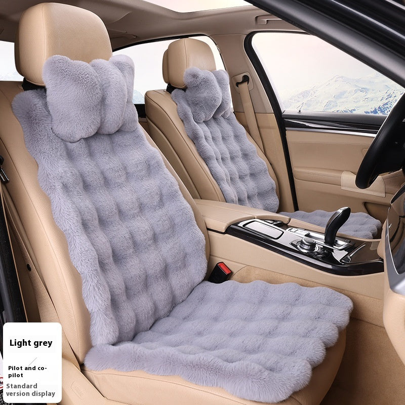Coussin de voiture d'hiver en velours bulle Épaisseur chaud en peluche chaud Coussins de siège universel chaud Co