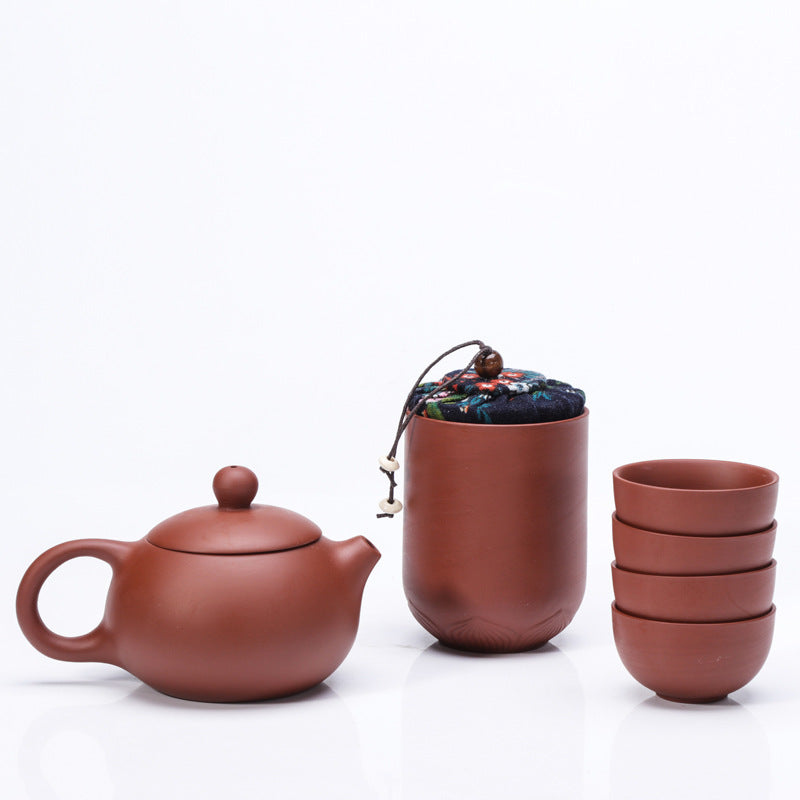 Ensemble de thé de voyage en céramique portable avec théière en céramique Yixing