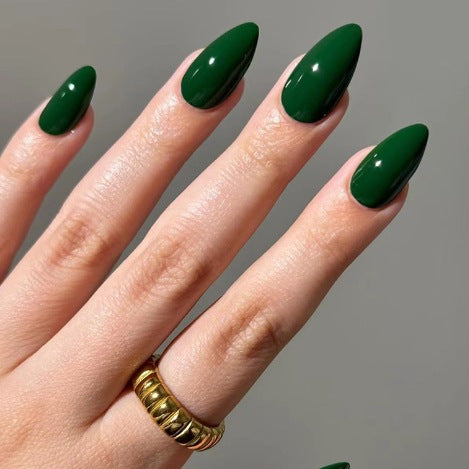 Nail Art Série de couleurs solides Couleur solide Long Almond-Shape Presse sur les ongles