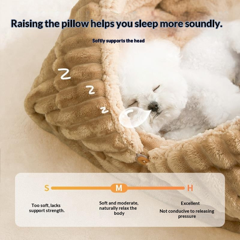 Tapis pliable pour animaux de compagnie à lit de chat doublé de polaire d'hiver