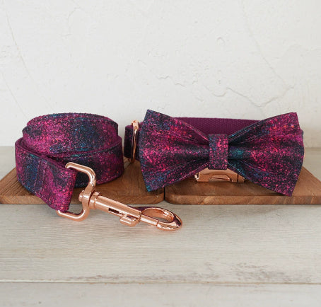 Plongée-dans-le-dark forêt collier chien Pet fournitures d'exportation laisse Set rose or boucle