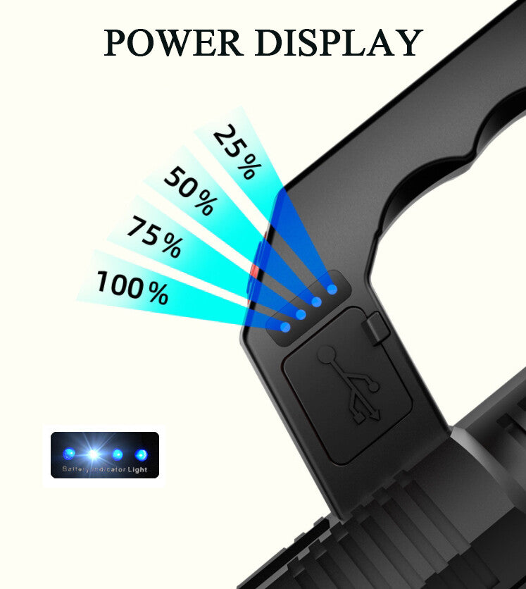 Super Bright 12000000LM LED Spotlight Handheld Camping Searchlight Torch