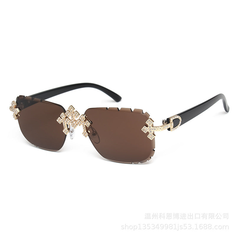 Lunettes de soleil de mode pour femmes Cross Diamond