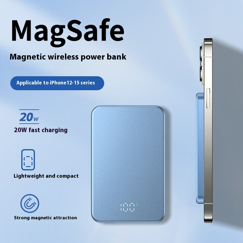Affichage numérique Alliage d'aluminium Magsafe Magsafe magnétique Banque de puissance sans fil