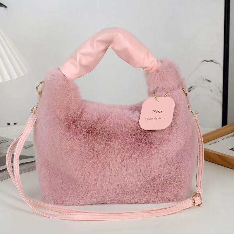 Sac à main en peluche avancé Sac à bandoulière simple et polyvalent - Haricot Sand