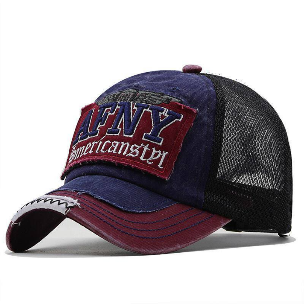 American Retro Détressed Laved Patchwork Lettered Baseball Cap pour l'été